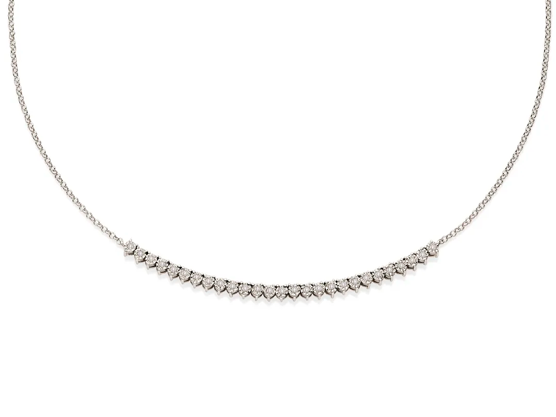 Colar Riviera de diamantes em ouro branco 18k