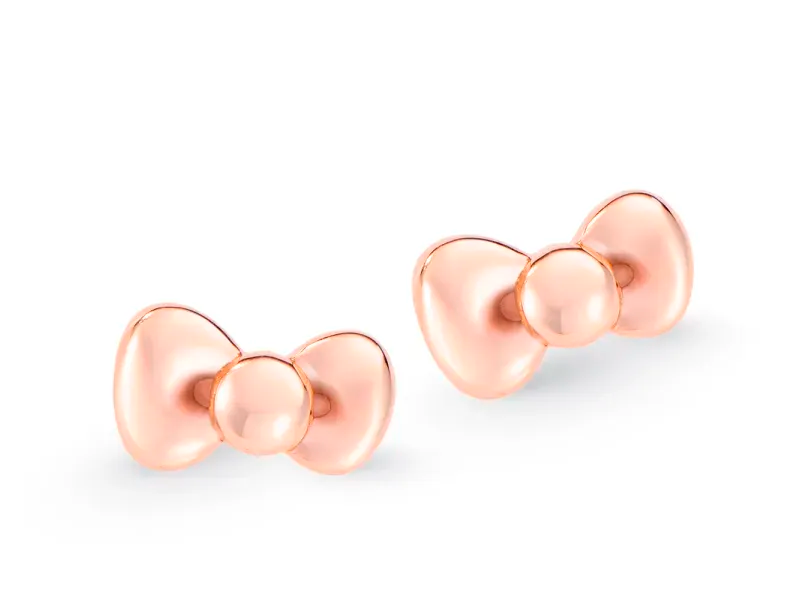 Brinco Lacinho da Hello Kitty em ouro rosé